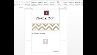 How to make double sided personalized thank you cards with MS Word