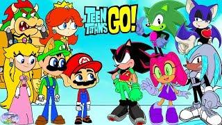 Teen Titans Go! vs. Mario Sonic and friends! Cartoon Character Swap - SETC