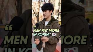 Korean men pay more than Korean women  #korea #streetinterview #dating