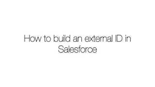 Salesforce - Creating an external ID