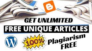 Get Unlimited Copyright Free Articles for Website | Unique & Plagiarism Free Articles For Blogger