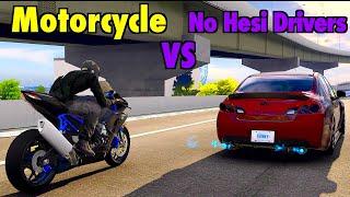 MOTORCYCLE vs NO HESI Drivers Cutting Up In Traffic !! | Assetto Corsa