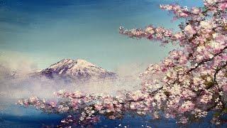 С 1-м Днем Весны! Как рисовать сакуру. Акрил. How to paint sakura with acrylic.