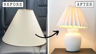 EASY, No Sew DIY PLEATED lamp shade!