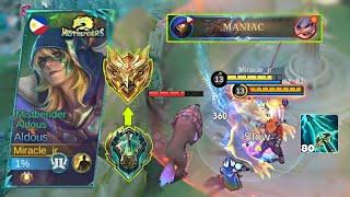 MANIAC! NEW SEASON ALDOUS BEST BUILD!! SOLO RANK GAMEPLAY - MLBB