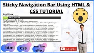 Sticky Navbar with Smooth Scroll | No Javascript No JQuery | Pure CSS Sticky Header