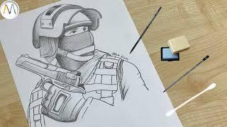 Как нарисовать военного солдата / Man with a gun drawing