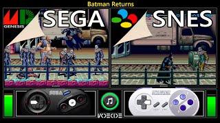 Batman Returns (Sega Genesis vs SNES) Real Hardware Comparison