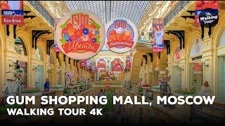 Walking Tour 4K | "GUM" Luxury Mall, Moscow - Russia