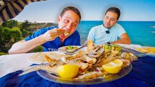 Seafood in Syria!!  FRIED FISH + Million Dollar View - Mediterranean Sea, Syria!!
