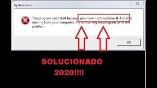 Solucionar Error dll api-ms-win-crt-runtime-l1-1-0.dll y 0xc000007b Solucion (2020)!!! Definitiva