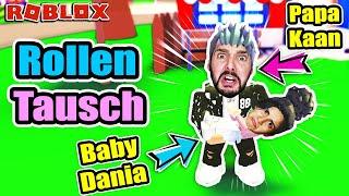 ROLLENTAUSCH! KAAN WIRD PAPA & DANIA ZUM BABY! Papa Kaan kriegt die Krise! [Roblox Deutsch]