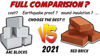 AAC Block vs Red Bricks 2020 || Which is Better? Unique properties comparison? AAC vs Brick English