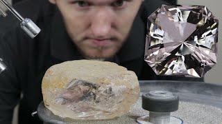 Faceting Another Massive Quartz Over 1000 Carats in a Square Cut!