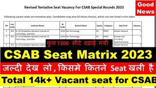 CSAB Seat matrix 2023 released , CSAB Counselling 2023 | CSAB 2023 Expected cut off #csabcutoff