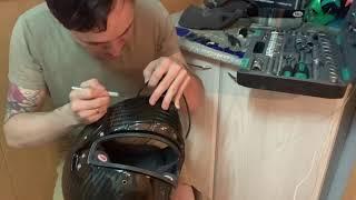 Preparation before of painting Bell RS7 carbon