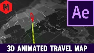 After Effects Tutorial | 3D Animated Travel Map Tutorial in After Effects