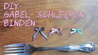 DIY Schleifen binden mit dem Gabel-Trick Anleitung Hochzeit Deko Einladungen