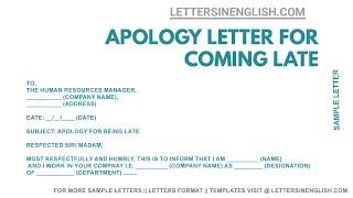 Apology Letter for Late Coming to Work - How To Write Apology Letter