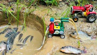 Catch fish using mini water pump | fishing exciting | diy tractor ‪@sunfarming7533‬