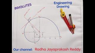 To draw an involute of a given Square in Engineering Drawing