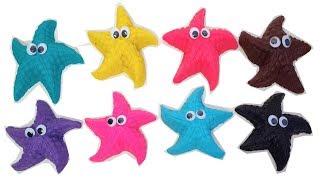 Play Doh Stars Play and learn colors Christmas Cookie cutter Beach dress theme molds fun kids