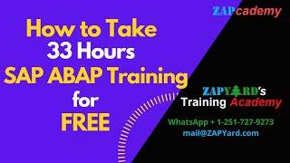Where to Take 33 Hours Free Video Course on SAP ABAP Programming?