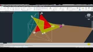 Создание линии пересечения  перпендикулярных плоскостей: AutoCAD 3D #16