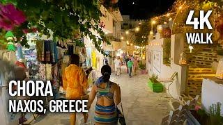 Walking through Chora, Naxos in Greece at Night - Beautiful Night Scenes on the Island