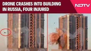 Russia Drone Crash | Drone Crashes Into Skyscraper In Russia, Four Injured