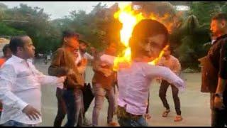 Sanjay Raut's Effigy Burnt By Eknath Shinde's Supporters, Massive Protests In Thane