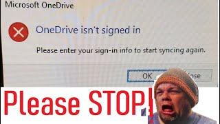 Fix OneDrive Isnt Signed in Login Popup Error (Stop Microsoft Cloud Sign-In Syncing Not Enough Space