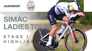 BREAKTHROUGH VICTORY!  | Simac Ladies Tour Stage 1 Race Highlights | Eurosport Cycling