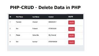 PHP-CRUD - Delete Data in PHP - Part 4/4