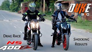 Pulsar NS400z Vs KTM Duke 390 | Drag Race | Bajaj Vs KTM