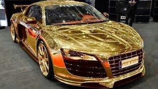 Most expensive car (GOLD CAR) in Dubai 2015 - Porsche Gold Car