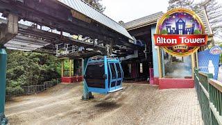 Skyride at Alton Towers - Towers Street to Dark Forest (June 2021)  [4k]