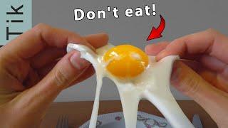 Gummy and chewy sunny side up egg!  | Sticky Eating Sounds"