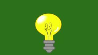 electric led bulb flashing on green screen animations