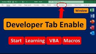 how to enable developer tab in excel for windows  (Hindi) - 99Excel.Com