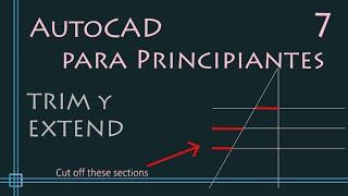 AutoCAD para principiantes - 7.comandos TRIM(RECORTA) y EXTEND(ALARGA). Recortar objetos