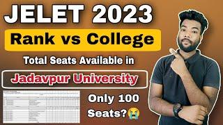 JELET 2023 Total Seats in Jadavpur University | Only 100 Seats ? 200 Rank = Jadavpur University?