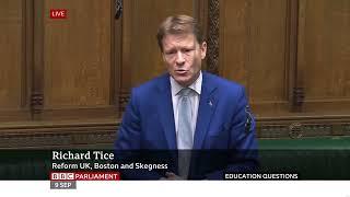 Richard Tice asks on Private Schools tax raid, Labour waffle their nonsense ideology (09Sept24)