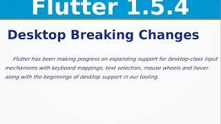 Flutter Desktop Changes | Flutter 1.5.4 Release Updates | iOS | Web | Google I/O 2019