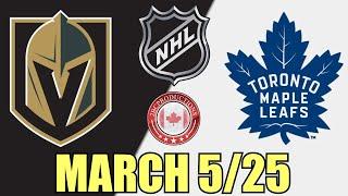 Toronto Maple Leafs vs Vegas Golden Knights MARCH 5 25 w/Superbman