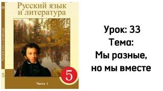 Русский язык 5 класс. Урок 33. Тема: Мы разные, но мы вместе. Орыс тілі 5 сынып