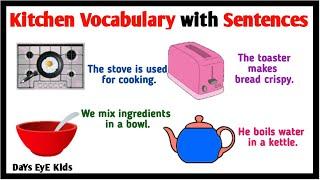 Make Simple Sentences of your own words | Make Sentences based on Kitchen vocabulary