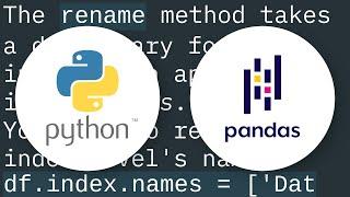 Rename Pandas DataFrame Index