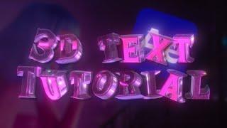 3D Text in After Effects | TUTORIAL