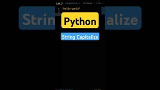 How To Capitalize A String In Python #python #programming